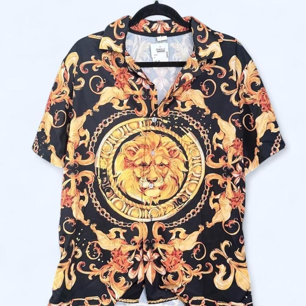 No-brand Women's Black and Gold Shirt